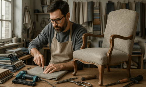 Tapissier d’ameublement : guide des techniques (remplacement mousse, sangles, capitonnage)
