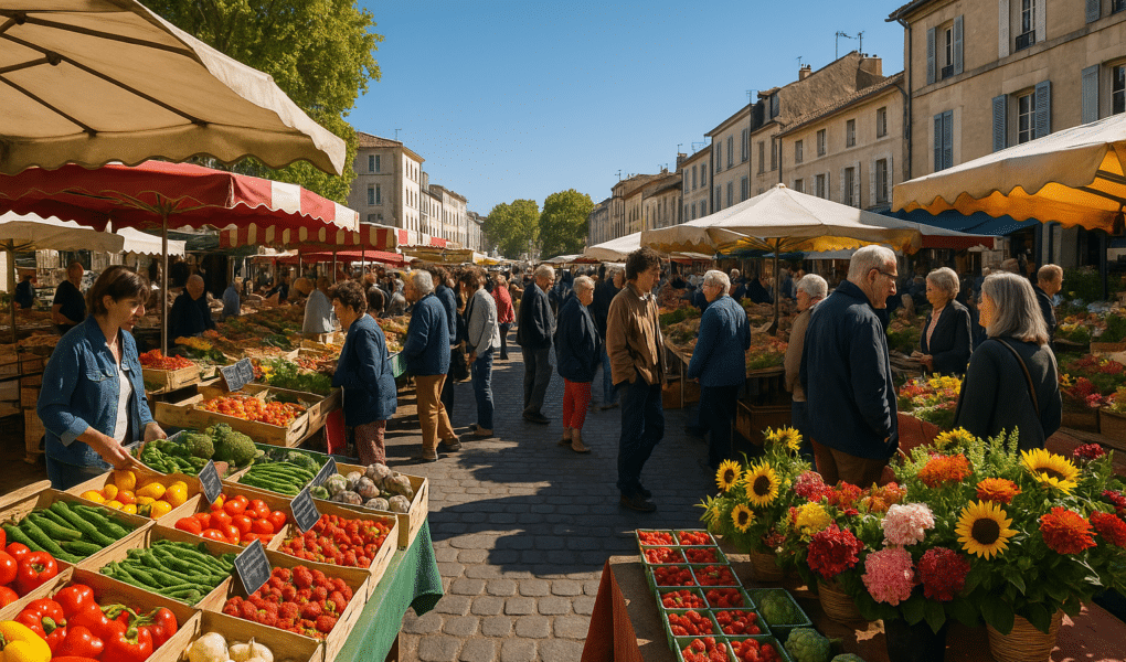 photo d'un march&eacute; local en France